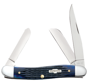 Navy Blue Jigged Bone Medium Stockman 02801